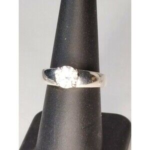 GSJ Sterling Silver Cubic Zirconia Ring Size 7